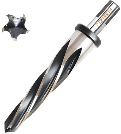 1β Bridge Construction Reamer Drill Bit, M2 HSS Taper Chucking Reamer for Steel Alloy Metal Wood Plastic, 1/2 Non-Slip Shank, 5-Spiral Flutes Car Reamer, to Align or Enlarge Holes, 25mm