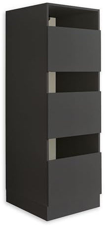 Laundreezy Wäscheschrank für Schmutzwäsche, Anthrazit - Wäschesammler Schrank mit 3 Fächern für die Waschküche - 50 x 162 x 67,5 cm (B/H/T)