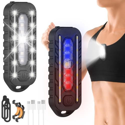 Adiwo Lampada Frontale LED, Lampada a LED con Clip, Torcia Frontale LED Ricaricabile USB, 5 Modalità di Illuminazione, Impermeabile e Portatile, per Corsa, Campeggio, Arrampicata, Pesca