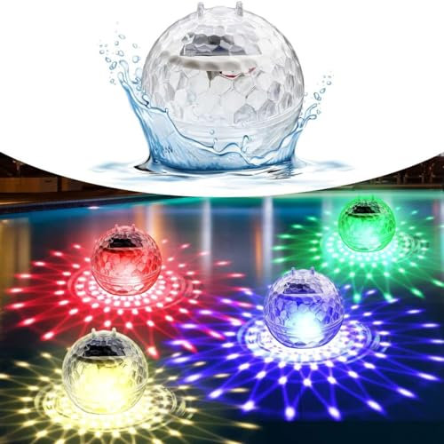 VABOO Solaire Flottant Piscine Lumières Changement de Couleur Lumière solaire pour bassin de piscine IP65 Étang Étanche Boule de Décoration pour Piscine