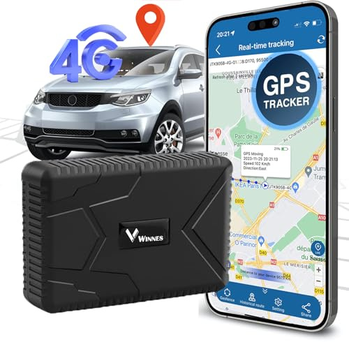 4G Tracker GPS con Micro 10000mah Rastreador GPS para Coche Moto Bicicletas Rastreador GPS Tiempo Real Rastreador GPS App Gratis con Historial de Seguimiento de 6 Meses Impermeable Montaje Magnético