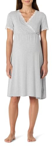 Amazon Essentials Chemise de Nuit de Maternité en Modal Doux Femme, Gris Medio Mezcla, L