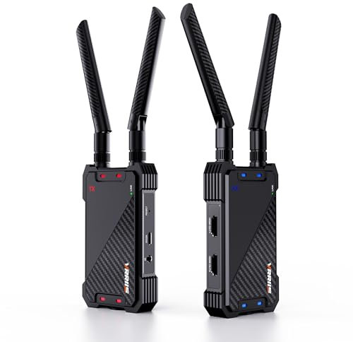 Wireless HDMI Transmitter and Receiver,1300FT Wireless HDMI Extender Kit with Loop Out,1080P Full HD for Streaming from DSLR,Laptop,Setop Box to TV,Projector,IR Remote Control Support