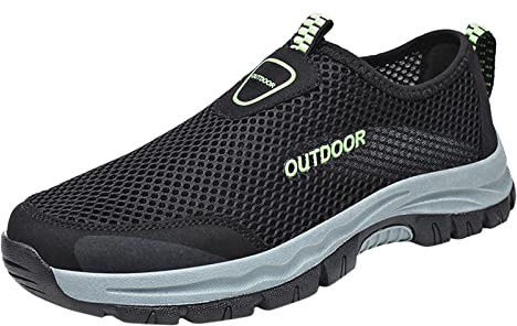 Baskets pieds nus pour homme - Coupe de la voûte plantaire - En maille respirante - À enfiler - Avec soutien de la voûte plantaire - Légères - Chaussures de marche, de course à pied, de jogging et de