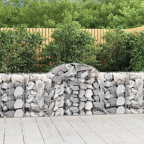 Panier en gabion galvanisé de 3,5 mm d'épaisseur - Barrière décorative de jardin avec isolation acoustique - Paroi de gabion stable pour pierres, gravier et matériaux de remplissage naturels