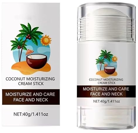 Crayon de soin du visage à la noix de coco, baume hydratant à l'acide hyaluronique avec huile de coco, crème raffermissante pour le cou, baume pour le visage anti-rides raffermissant, soin hydratant