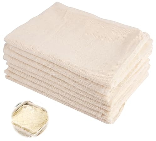 8 Piezas Tela Filtrante Reutilizable, 50 x 50 cm, Cheese Cloth Strainer