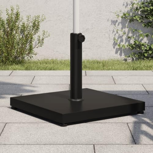 LoogCape Parasollstativ med 32/38/48 mm mastdiameter, 18 kg vikt, kvadratisk, stabil betongstålbas, kompatibel med balkong, terrass, strand, camping, stormtålig, justerbar