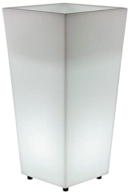 Newgarden Pot de Fleur Lumineux en polyéthylène Blanc Melisa D40cm Transparent