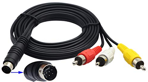 zdyCGTime Câble d'extension 3 RCA vers Mini DIN 7 Broches S-Vidéo mâle vers 3 RCA mâle RVB Composite pour DVD, TV, HDTV, magnétoscope, lecteurs CD, Ordinateur Portable 1,5 m