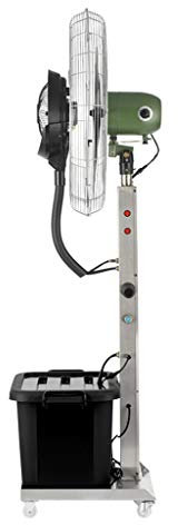 Nebulizzatore ventilatore oscillante portatile con ruote 3 regolazioni Garden/Ventilatori a piantana/Ventilatori a colonna/Ventilatore da Pavimento/serbatoio dell’acqua 42 litri/Nero