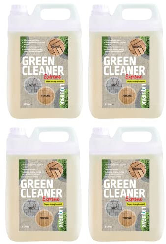 Liquipak Green Cleaner Extreme 4x5L - Mould, Algae, Lichen Remover, Ready to Use | Extra Strong Patio, Driveway, Fencing, Decking Cleaner 4x5L