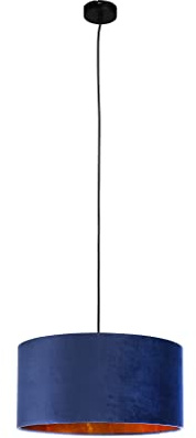 Smartwares Pendellampa, IDE-60058, blå sammet, 40 cm Ø, E27-sockel