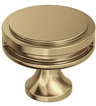Amerock | Cabinet Knob |Champagne Bronze | 1-3/8 in (35 mm) Diameter Drawer Knob | Oberon | Kitchen and Bath Hardware | Furniture Hardware