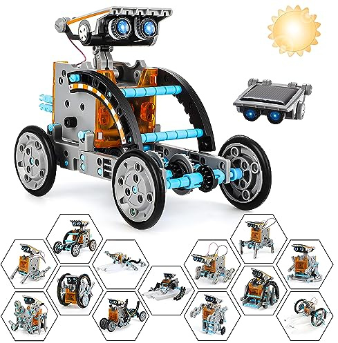 Weinsamkeit Robot Solaire, 13 en 1 Robot Jouet STEM de Construction Robotique Éducative Jeu Exterieur Enfants Experiences Scientifiques Cadeau pour Garçon Fille 8 9 10 11 12 13 Ans