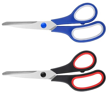 Yuqilin 2 Pezzi Forbici Cucina Affilato Forbici da Sarta Multiuso Forbici Ufficio Universale Forbici da Ricamo, per Tessuto, Pelle, Sartoria, Artisti, Studenti e Sarti (Nero/Blu)