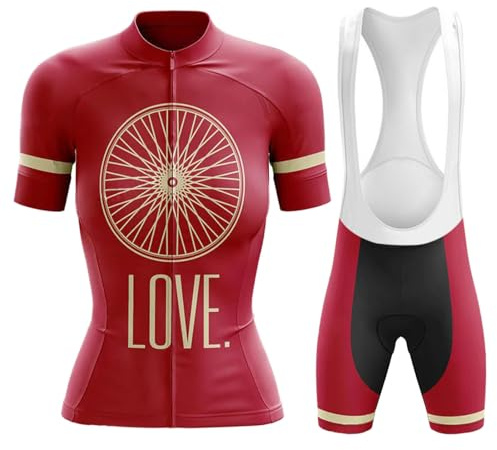 Ropa Ciclismo Mujer Verano Conjunto Bici MTB Manga Corta Maillot Ciclista,Traje Bicicleta Camiseta Ciclo y Culotte Tirantes con 19D Gel Acolchado,Completa Jerseys Transpirable Secado Rápido(10,S)