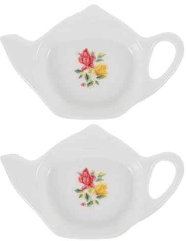 Genérico Posavasos de Cerámica para Bolsitas de Té Estilo Tetera Soporte para Bolsitas de Té para Salsas para Mojar