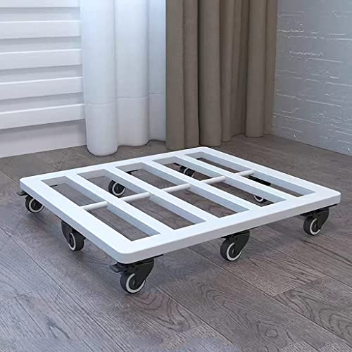Großer Topfpflanzen-Caddy, robuster Blumentopf-Transporter aus Eisen für den Garten, Pflanzwagen, Untersetzer, Maschinensockel, stabiler Topfuntersetzer aus Eisen auf Rädern (Schwarz 60 cm/24 Zoll)