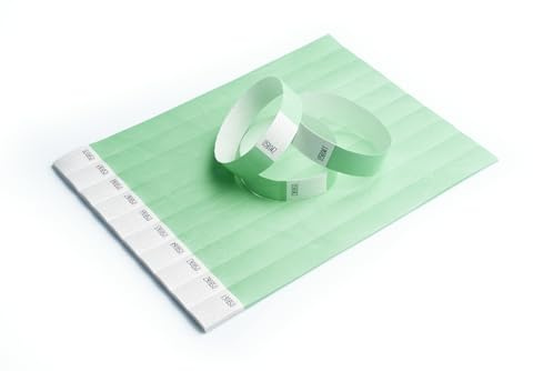 iboo - 500 pulseras de papel Tyvek para control y seguridad para eventos, fiestas, festivales y viajes - Pulseras de entrada (Aqua)