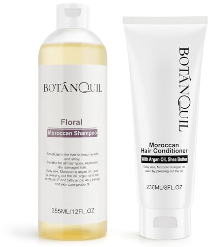 BOTANQUIL Sulphate Free Shampoo and Conditioner Set, 355ml Shampoo + 236ml Conditioner for Hair Care, Moisturizing, Repairing Damage, Anti-Frizz, Hydrating, for Men and Women