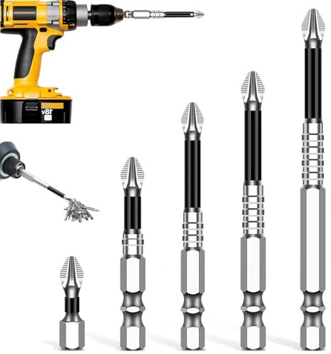 6 Pcs High Magnetic Screwdriver Drill Bit Set, Magnetic Screwdriver Bits, Electric Screwdriver Bits, for DIY Projects, Furniture Assembly, Car Repair & General Maintenance, 25, 50, 65, 70, 90, 150mm