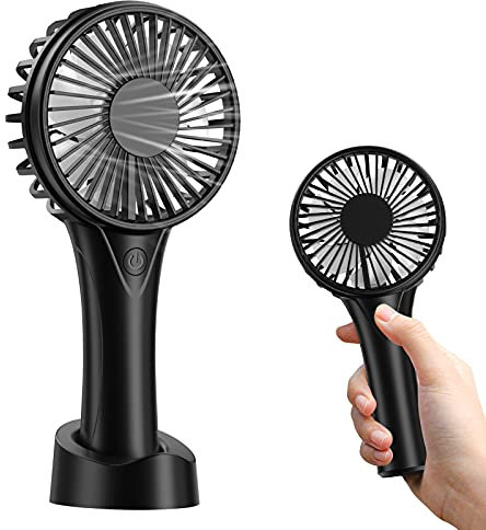 YACAISI Mini ventilateur à main USB silencieux avec 3 vitesses réglables, batterie rechargeable de 2500 mAh, petit ventilateur à main pour chambre/voyage/camping/extérieur