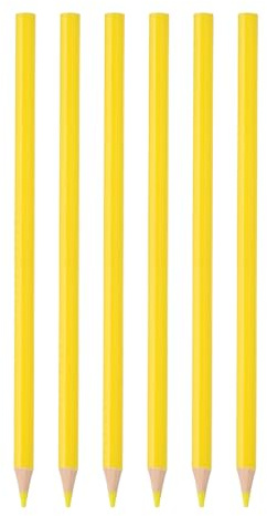 PATIKIL Juego De Lápices De Color Amarillo, 6 Piezas Lápices De Aceite De Color Lápiz De Dibujo Y Coloreado De Madera Para Artistas Y Pintura Artística
