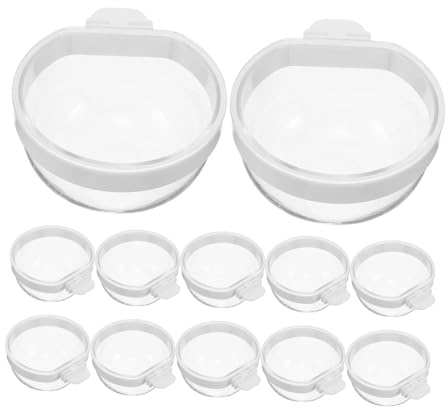 Toddmomy 12pièces Abreuvoirs pour Perroquets Mangeoires Transparentes Distributeurs Eau Bols Amovibles Suspension Facile Contrôle Niveau Anti-éclaboussures