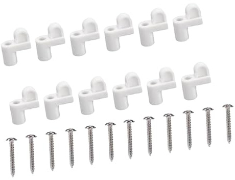 FLCPJGV 12 Piezas Clip para Pantalla de Ventana Fijador de Esquina con Tornillos para Paneles de Kit Reparador para Marcos Adecuado para Ap, Blanco