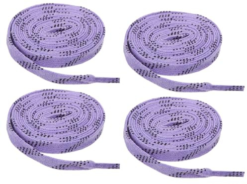 DOITOOL Cordones Planos Encerados para Patines de Hockey sobre Hielo, 2 Pares Color Morado, Resistentes al Desgaste, Correas Elásticas para Zapatos Deportivos, Reemplazo Duradero