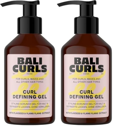 BALI CURLS Curl Defining Gel - Bouclant définissant aux extraits de graines de lin et d'ylang-ylang - Gel bouclant végétalien pour des boucles souples et définies - 150ml (Lot de 2)
