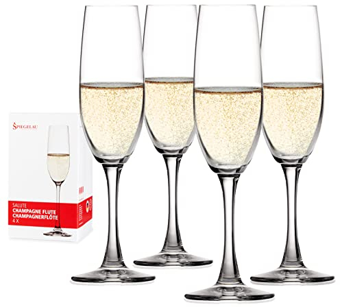 Spiegelau 4720175 Salute - Copas de champán brillantes (juego de 4), transparentes