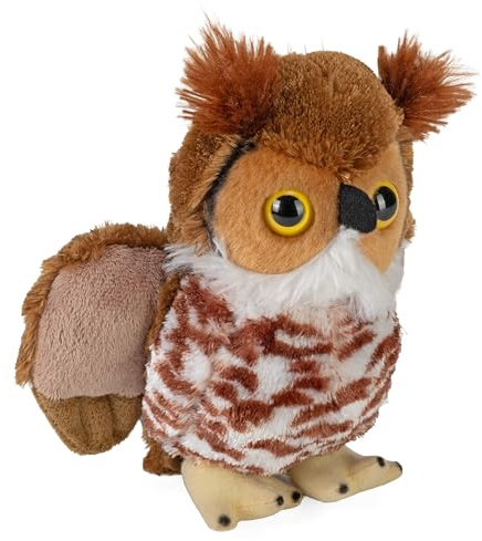 Wild Republic Hug’EMS Gran búho cornado, Mini Peluches, Peluches Suaves y Blanditos, 17 cm, Regalo para Bebés Original, Muñecos de Peluche, Relleno Elaborado con Botellas de Agua Recicladas
