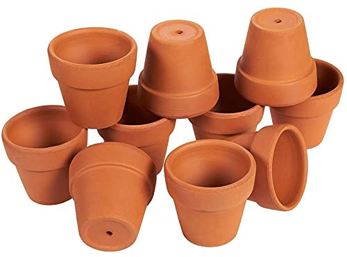 Juvale 10 Pack 2.5 inch/4 x 6.3 cm Mini Terra Cotta Pots with Drainage Holes, Small Clay Flower Pots for Plants, Succulents