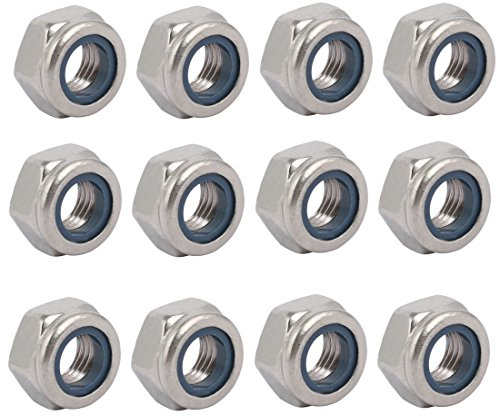 sourcing map 12pcs Sechskant Mutter M10 x 1.25mm Neigung Metrisch Feingewinde 304 Edelstahl DE de