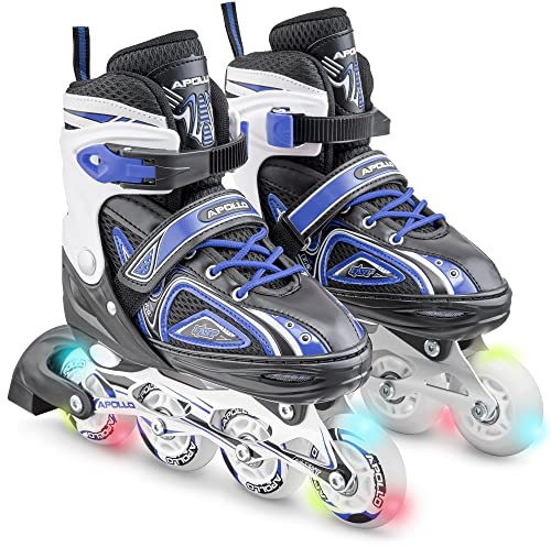 Apollo Super Blades, größenverstellbare Inline Skates für Damen und Kinder, Inliner für Erwachsene, Mädchen und Jungen in den Größen 31–42, LED Inline-Skates