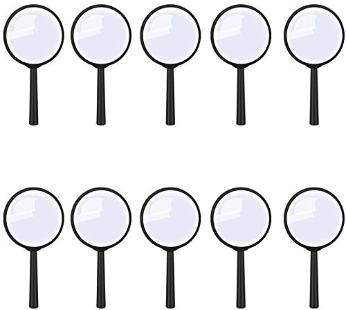 10 Pièces Loupes en Plastique, Loupe Noire pour Enfants, pour Zoomez pour Voir l'image pour Voir des Images, Les Etudiants à Etudier, Le Chercheur Détective