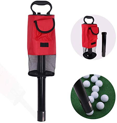 Golf Shag Bag Portable Golf Ball Retriever Golf Ball Pick Up with Removable Tube Practice Collector