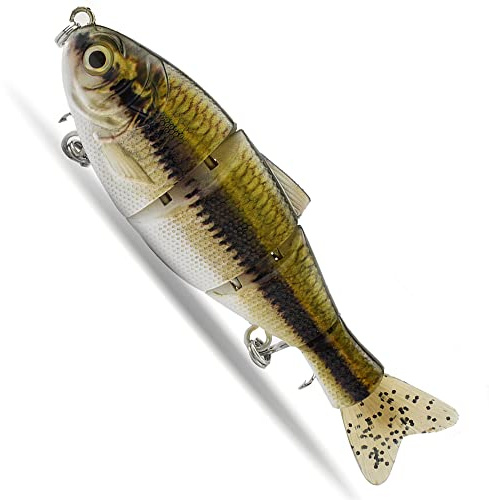 ODS Lebendiger Maifisch Kunstköder sinkender Wobbler mit Weichem Schwanz zum Angeln auf Hecht Forellen (Farbe 04)
