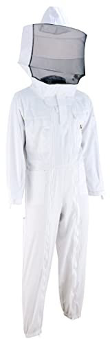Imkado Imkeranzug, Schutzbekleidung für Imker, schützt vor Bienenstichen (XL, Schleier: Rundschleier)