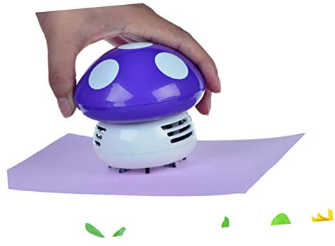 VICASKY Aspiradora De Mano Portátil Mini Aspirador De Escritorio Forma De Hongos Fácil De Limpiar Morada