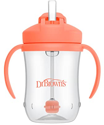 Dr. Brown's Milestones Baby's First Straw Cup, Coral, 1-Pack