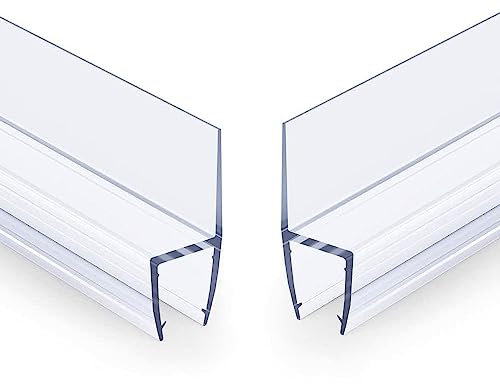 Paquete de 2 tiras de sellado de silicona tipo H para puertas de cristal de 2 m, para bañeras y duchas, protección contra corrientes, sellado de puertas y ventanas de oficina y balcón (6 mm)