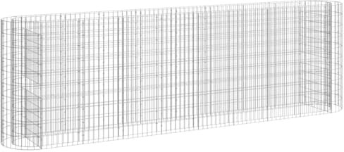 Makastle Parterre surélevé en Gabion, jardinière en Cage à Pierre, Lit Surélevé à Gabion, Parterre de Fleurs Jardin Terrasse Extérieur Jardinière, Panier à Pierres, Fer galvanisé 330x50x100 cm