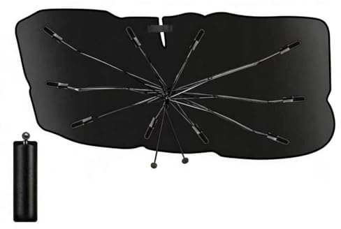 Parasol Coche,Parasol Coche Delantero Plegable Actualizado Quitasol Coche Protección UV y Bloqueo Térmico para la Mayoría de Los Coches (135×75 cm)