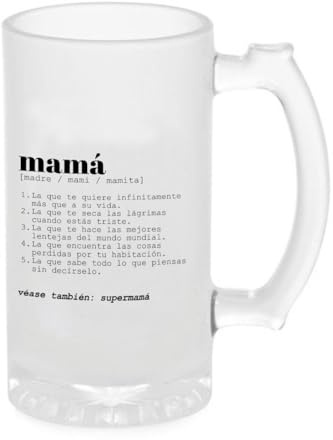Genérico Jarra de Cerveza Mamá Regalo día de la Madre de Cristal Esmerilado Mate 500 ml