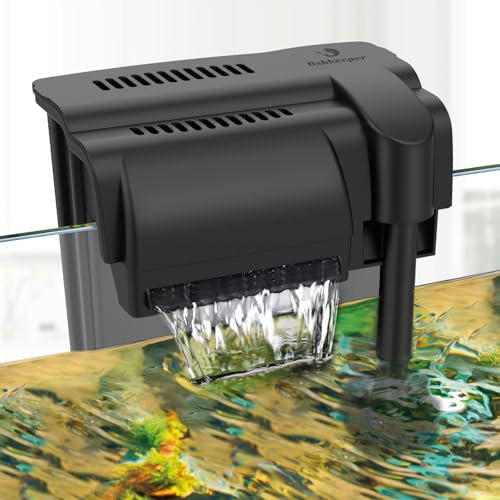 fiskhållare hängande filterakvarium, tyst akvarium externt filter med professionellt 4-stegs filtersystem, 681L/H skimmer akvarium för 37-189L akvarier, filterpump inklusive 2 stycken filter