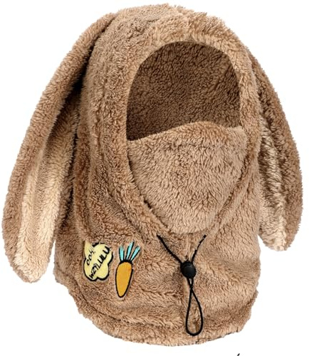 PHOGARY Cagoule hiver pour femme, Femme Homme Balaclava Hiver Thermique, Coupe-vent Masque Ski Couvre Casque Ski, Cagoule Lapin, Kaki