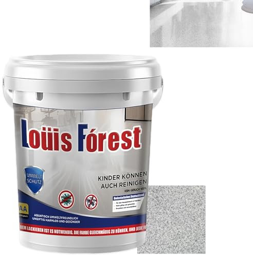 Generic High-Gloss Marble Effect Epoxy Floor Coating, Waterproof Water-Based Epoxy Floor Paint, 500g, Non-Slip Finish (White Hemp Gray)